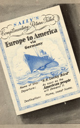 AI-043a-2-44, SALLY'S Complimentary Return Ticket - Europe to America via Germany