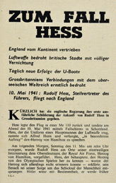 Random PSYOP leaflet - ZUM FALL HESS. England vom Kontinent vertrieben
