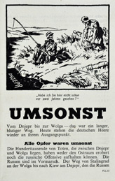 Random PSYOP leaflet - Umsonst. Vom Dnjepr bis zur Wolga... (September 1943)