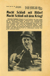 Random PSYOP leaflet - Bring an end to Hitler! Bring an end to the War!