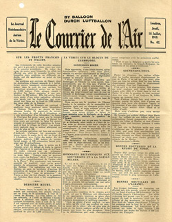 No Code, Le Courrier de l'Air, 18 Juillet 1918, No. 62 - Sur Les Fronts Fran�ais Et Italien