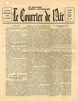 No Code, Le Courrier de l'Air, 8 Ao�t 1918, No. 65 - 4 Ao�t, 1918