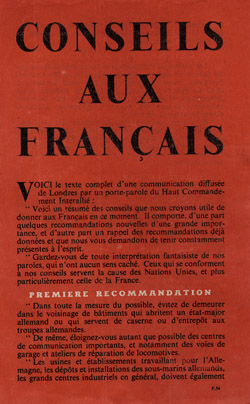 F.54, CONSEILS AUX FRAN�AIS