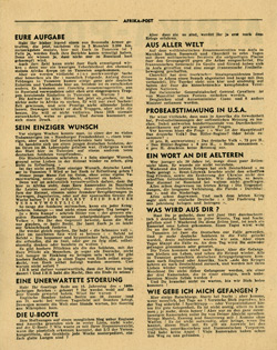 No Code, AFRIKA-POST, Nr. 4, 8. Februar 1943 - KAPITULATION IN RUSSLAND