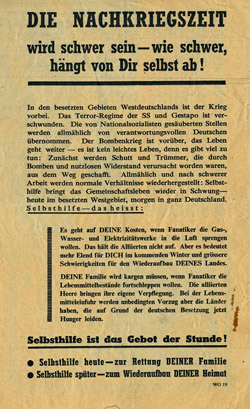 WG.19, Nach dem Einmarsch der Alliierten