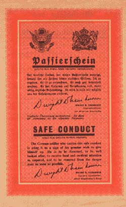 Falling Leaves - ZG.90, PWD/SHAEF Passierchein/Safe Conduct leaflet.