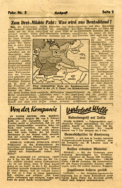 No Code, Feldpost, Nummer 20, F�nfte Februar Nr. 1945 - 13 000 Flieger �ber Deutschland