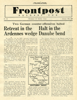 Frontpost - a newspaper produced by PWB/AFHQ for German Forces in Italy