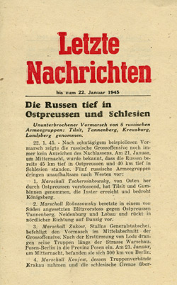 LN/3, Letzte Nachrichten bis zum 22. Januar 1945 - Die Russen tief in Ostpreussen und Schlesien