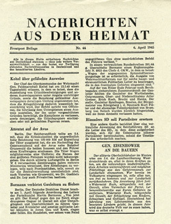 NACHRICHTEN AUS DER HEIMAT air-dropped newspaper