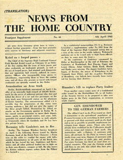 English translation of NACHRICHTEN AUS DER HEIMAT air-dropped newspaper