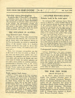 English translation of NACHRICHTEN AUS DER HEIMAT air-dropped newspaper
