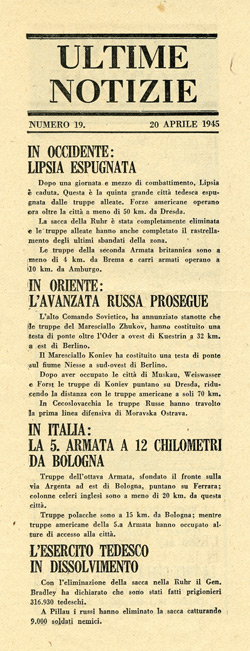UN/19, ULTIME NOTIZIE, Numero 19, 20 Aprile, 1945 - IN OCCIDENTE: LIPSIA ESPUGNATA
