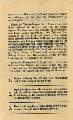 WG.34, An die deutschen Eisenbahner