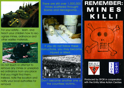 Remember Mines Kill &ndash; Tri-fold handout