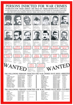 Indicted for War Crimes Wanted Poster