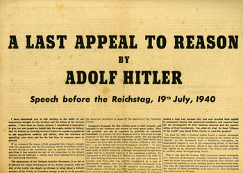 Hitler's Last Appeal to Reason
