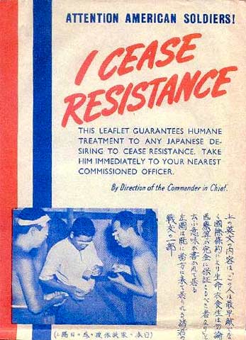 Falling Leaves - WWII "I Cease Resistance" leaflet.