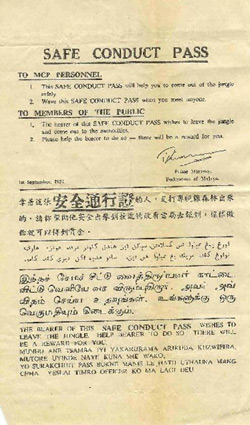 Image result for images of amnesty leaflets during malayan emergency